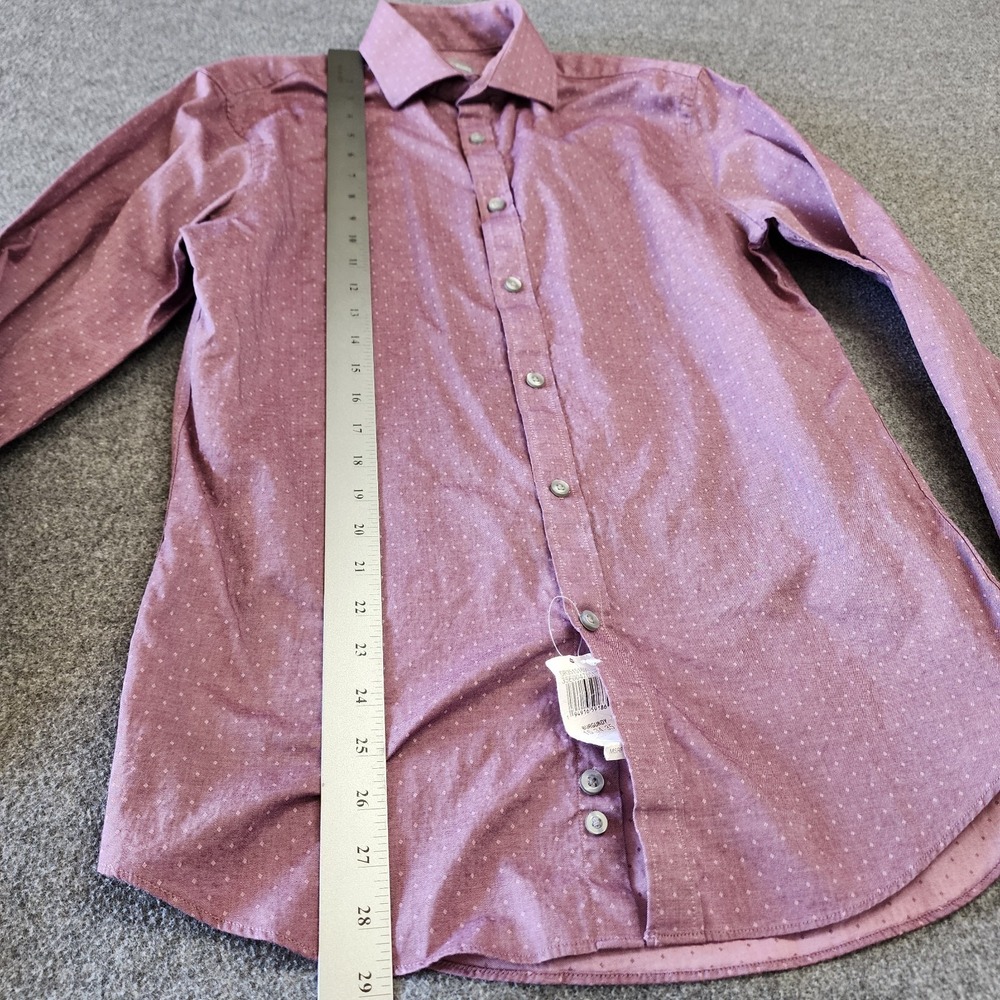 Michael Kors Slim Fit Dress Shirt Men's 15 34/35 Burgundy Dot Button Up NWT - Picture 8 of 8